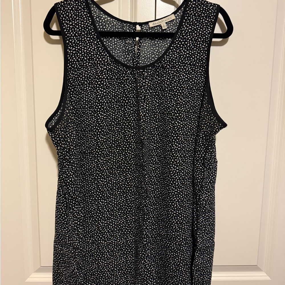Daniel Rainn Black and White Polka Dot Sleeveless Top